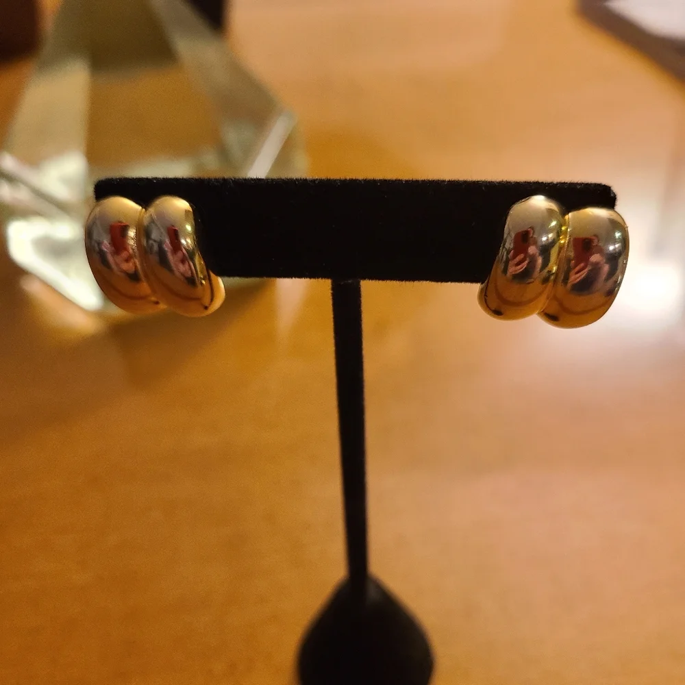 Chunky Gold Plated Earrings - Picture 5 of 5